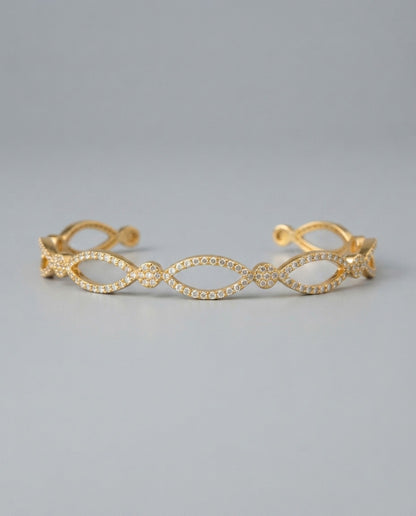 Metalbox — Bracelet Helix — jonc ouvert rigide en argent massif rhodié, 210 diamants blancs, vue 2