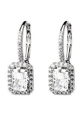 Metalbox — Boucle d'oreille Clara — boucles d'oreilles en argent 925, design architectural pavé de zircons