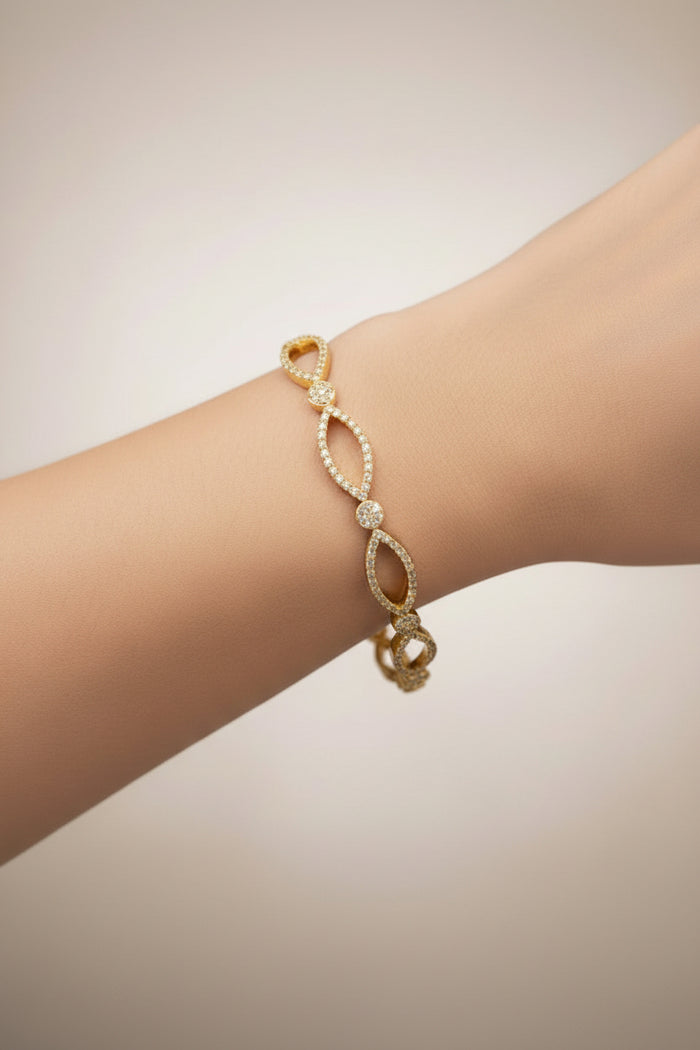 Metalbox — Bracelet Helix — jonc ouvert rigide en argent massif rhodié, 210 diamants blancs