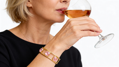 METALBOX-Jonc ouvert quartz rose