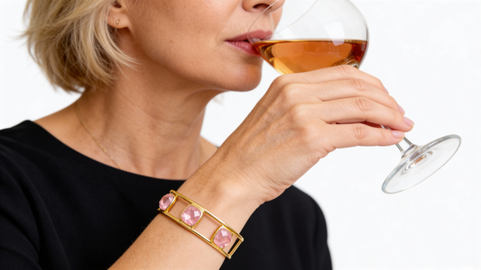 METALBOX-Jonc ouvert quartz rose